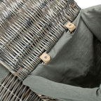 Red Hamper Antique Wash Square Laundry Basket with Grey Sage Lining