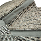 Red Hamper Antique Wash Square Laundry Basket with Grey Sage Lining