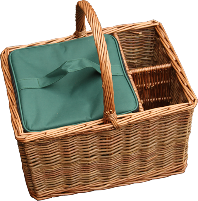 Event Basket with Green Willow with Cooler Main image