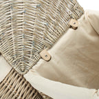 Antique Wash Corner White Cotton Lined Laundry Basket