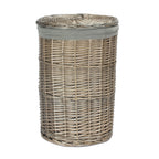 Red Hamper Antique Wash Round Linen Basket with Grey Sage Lining