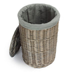 Red Hamper Antique Wash Round Linen Basket with Grey Sage Lining
