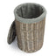 Red Hamper Antique Wash Round Linen Basket with Grey Sage Lining
