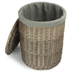 Red Hamper Antique Wash Round Linen Basket with Grey Sage Lining