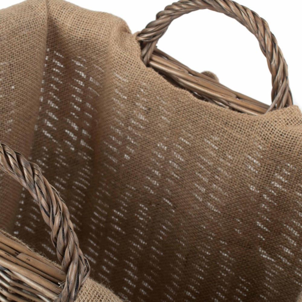 Wicker Rectangular Log Basket with Lining