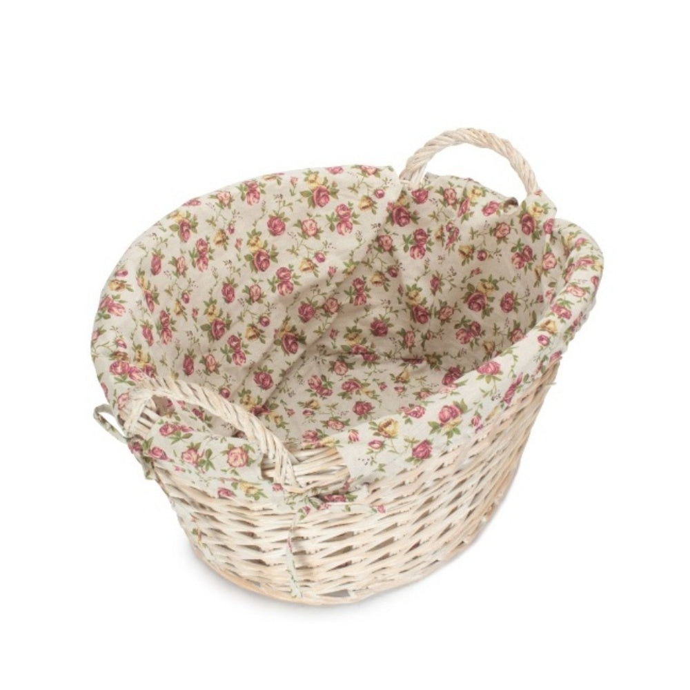 White Finish Lined Wash Basket Secondary image