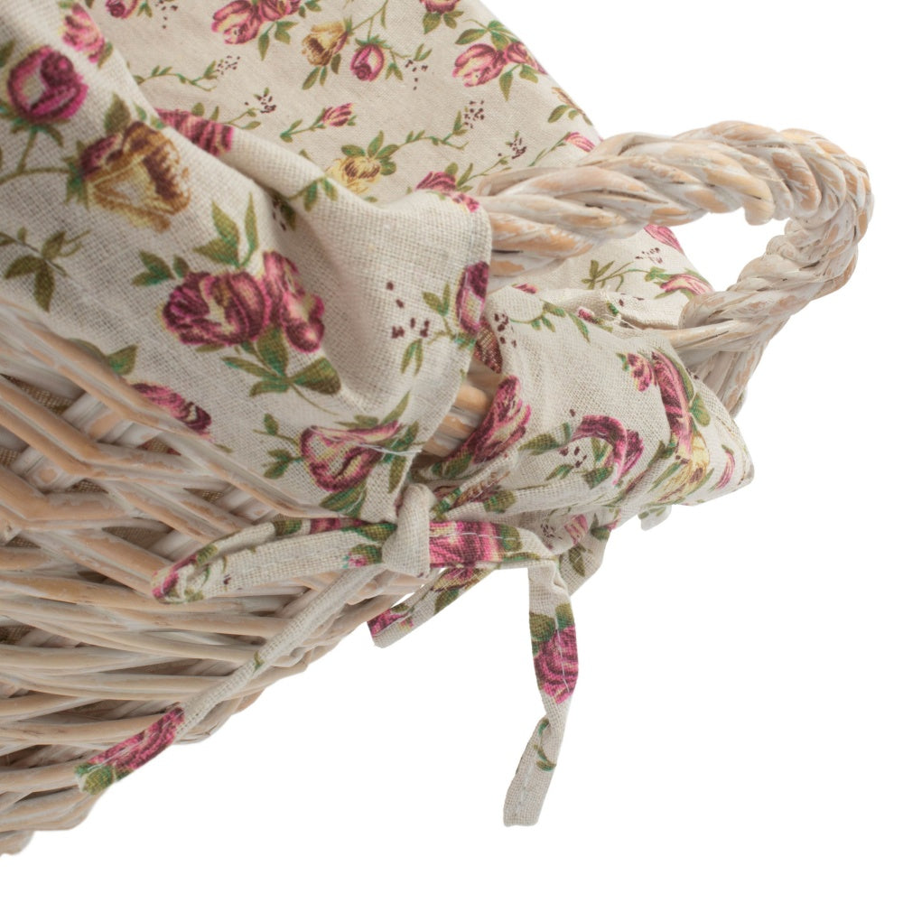 White Finish Lined Wash Basket