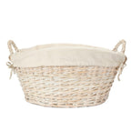 White Finish Lined Wash Basket