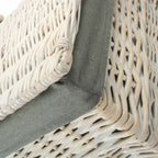 Red Hamper Square White Wash Laundry Hamper with Grey Sage Lining