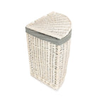 Red Hamper Corner White Wash Laundry Hamper with Grey Sage Lining