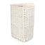 White Wash Corner White Cotton Lined Laundry Basket