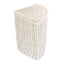 White Wash Corner White Cotton Lined Laundry Basket