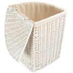 White Wash Corner White Cotton Lined Laundry Basket