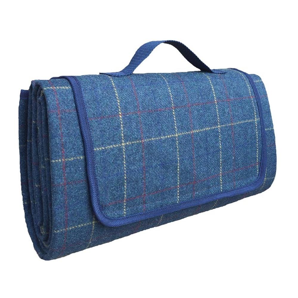 Luxury Blue Tweed Picnic Blanket Main image