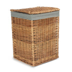Red Hamper Light Steamed Square Laundry Basket with Grey Sage Lining