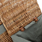 Red Hamper Light Steamed Square Laundry Basket with Grey Sage Lining
