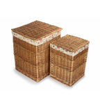 Garden Rose Lining Light Steamed Square Laundry Wicker Basket