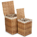Garden Rose Lining Light Steamed Square Laundry Wicker Basket