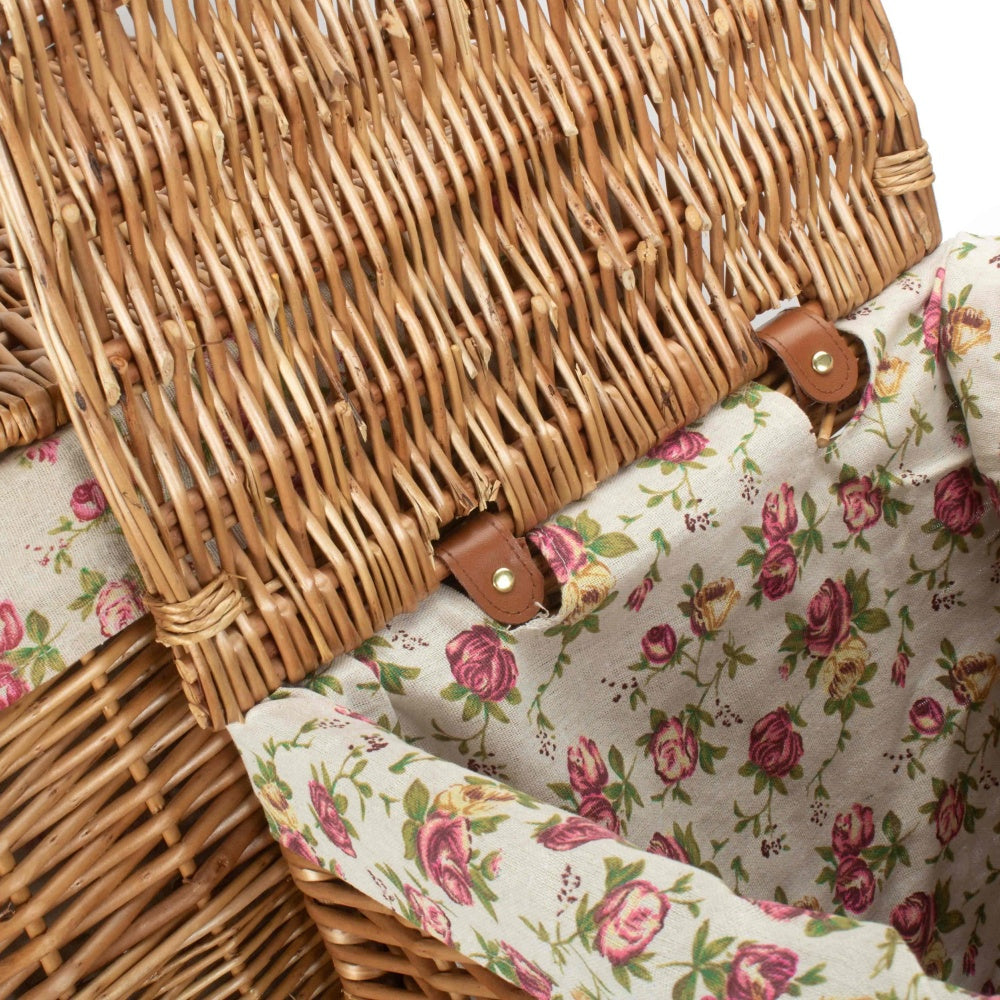 Garden Rose Lining Light Steamed Square Laundry Wicker Basket