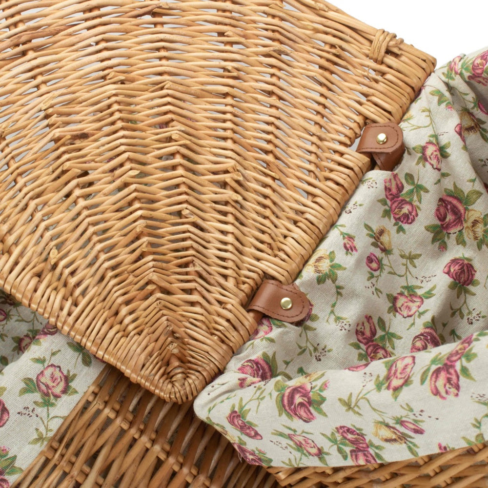 Light Steamed Corner Garden Rose Lined Laundry Baskets