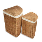 Light Steamed Corner White Cotton Lined Laundry Baskets