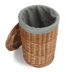 Red Hamper Light Steamed Round Linen Basket with Grey Sage Lining