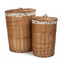 Light Steamed Round Garden Rose Lined Laundry Baskets