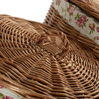 Light Steamed Round Garden Rose Lined Laundry Baskets