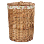 Light Steamed Round Garden Rose Lined Laundry Baskets