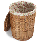 Light Steamed Round Garden Rose Lined Laundry Baskets