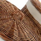 Light Steamed Round White Cotton Lined Laundry Baskets