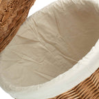 Light Steamed Round White Cotton Lined Laundry Baskets
