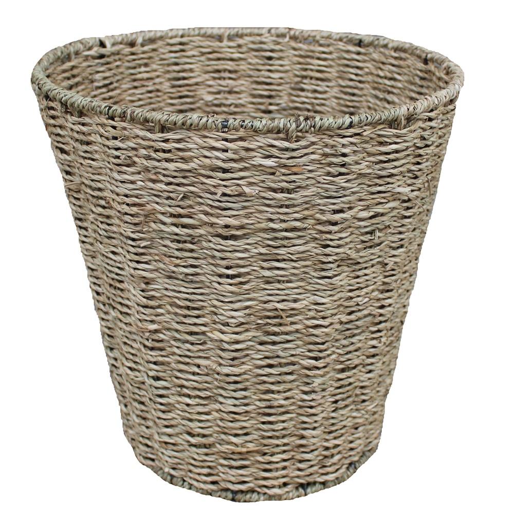 Red Hamper Seagrass Round Waste Paper Basket