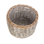 Red Hamper Round Antique Wash Wicker Planter