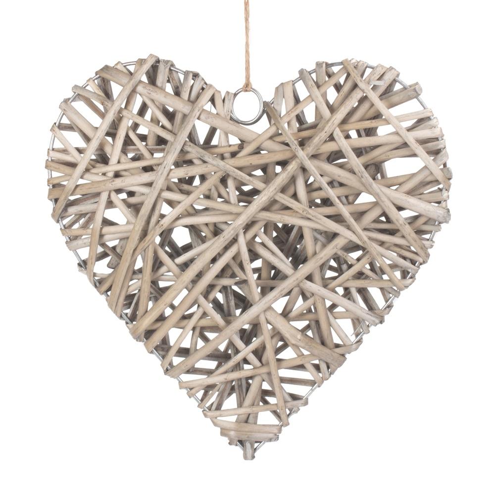 Red Hamper Flat Open Wicker Heart