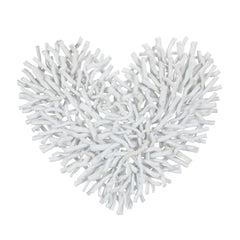 Large White Twig Heart Wall Decoration