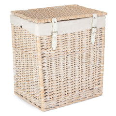 Boutique White Wash Storage Laundry Hamper With Lining