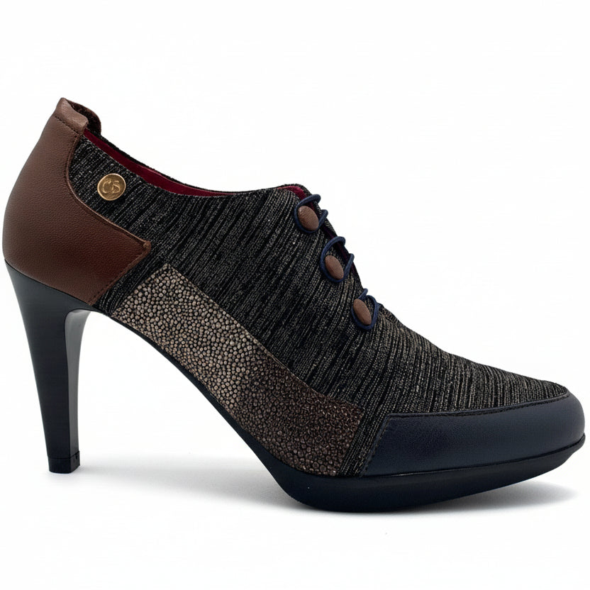 Dijon - Navy/Luggage button shoe/boot - Chanii B