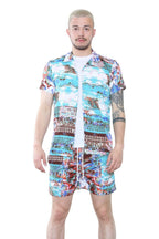 Men's Vibrant Abstract Print Shirt and Shorts Set – Summer Co-Ord Outfit
