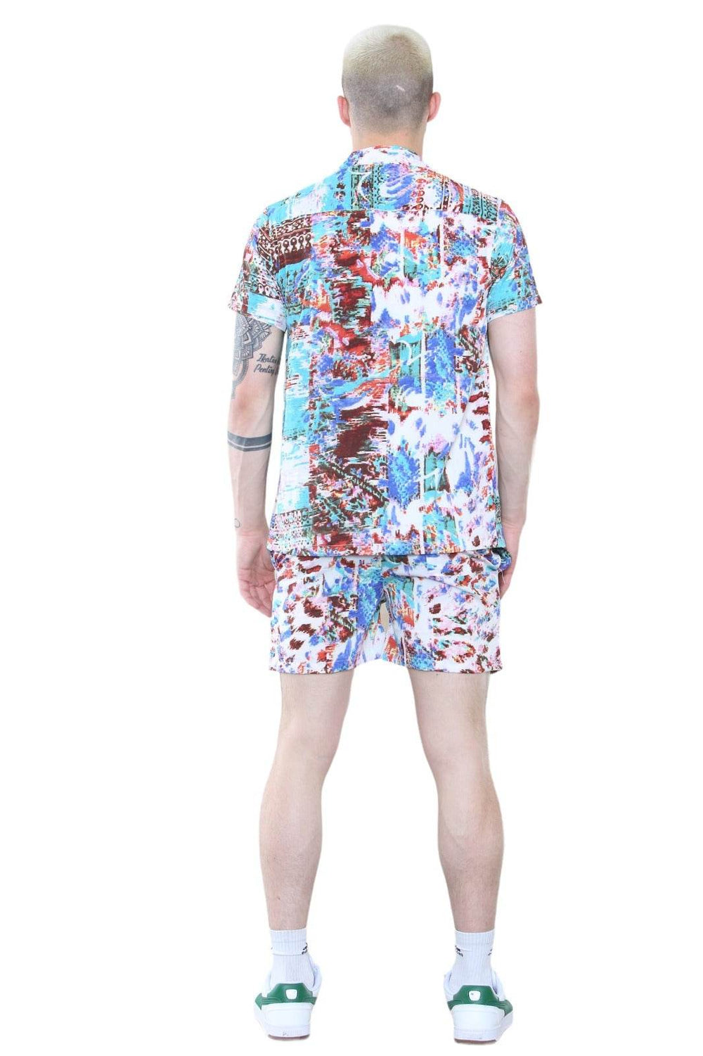 Men's Vibrant Abstract Print Shirt and Shorts Set – Summer Co-Ord Outfit