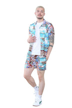 Men's Vibrant Abstract Print Shirt and Shorts Set – Summer Co-Ord Outfit
