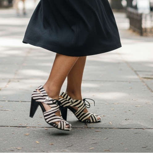 Coco - Zebra black and white sandal