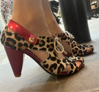 Coco-Leopard/Red heel sandal