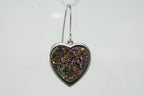 Pearlz Ocean Rainbow Druzy Heart Earrings