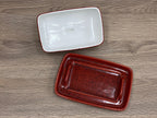Butter Dish with Lid Speckled Red Glaze