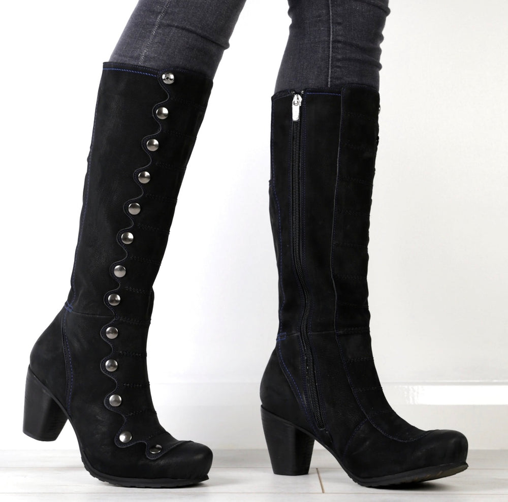 Semaine -Long boot Black Blue Stitch