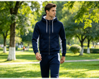 Regular Fit Full Zip Hooded Fleece Tracksuit