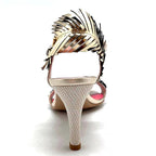 Fifi gold mirror heel ankle sandal - Chanii B