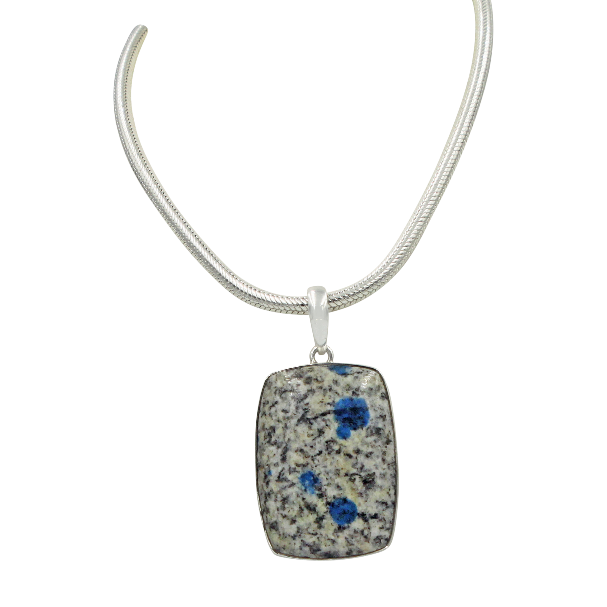 Very Beautiful Rectangular K2 Jasper Statement Pendant in Open Back Bazel Setting