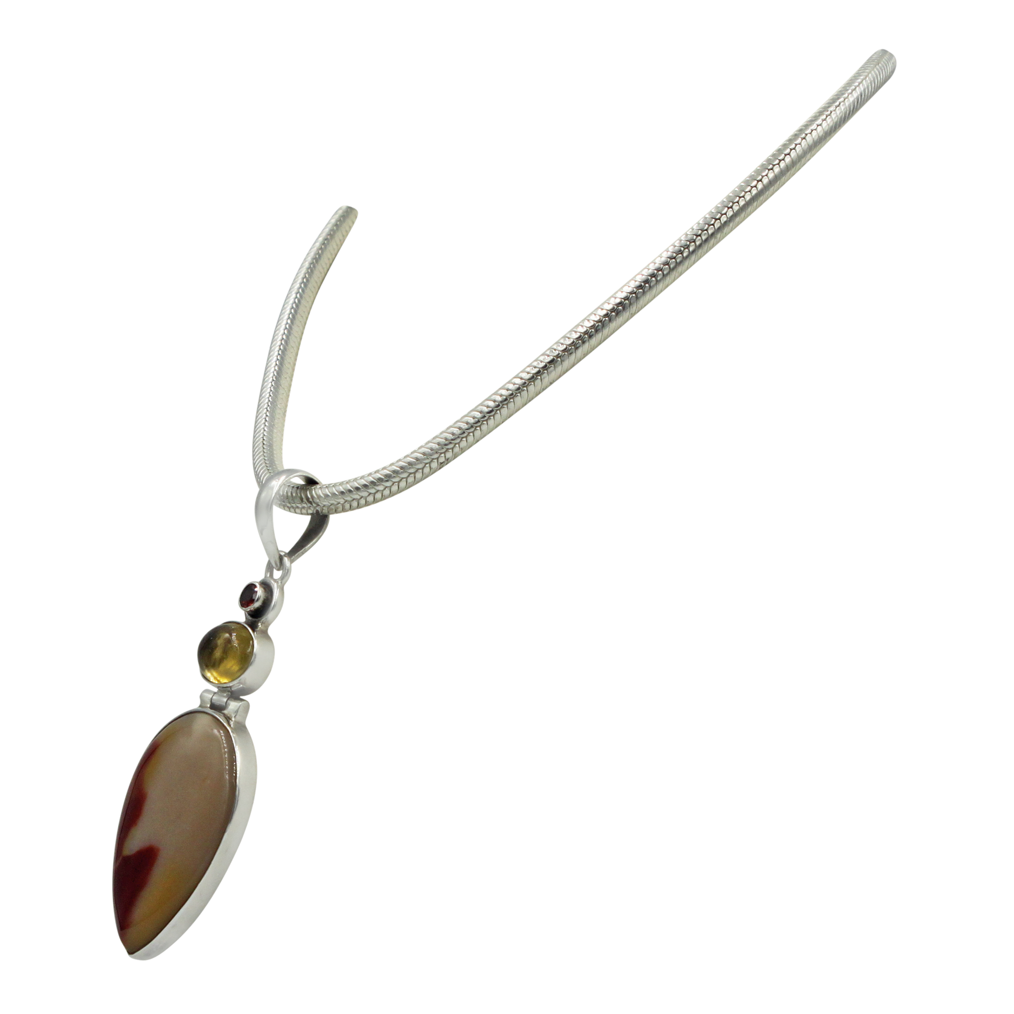 Sundari Classic design of Beautiful Mookaite statement Pendant accent with Citrine and Garnet stones Secondary image